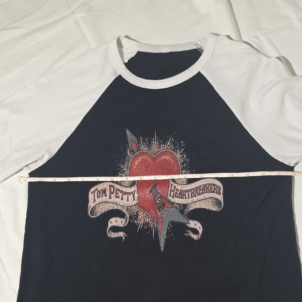 Tom Petty Band Concert 3 Quarter Sleeve Tee White Black Red Raglan Women's M - Picture 5 of 11
